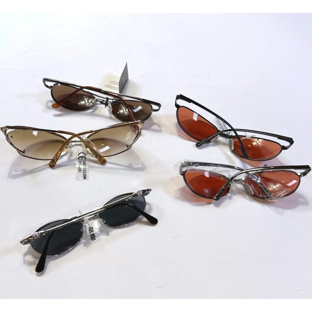 Vintage Y2K Sunglasses Lot 5 Pairs NYS Collection UV400 Aviator Oval Shield NEW